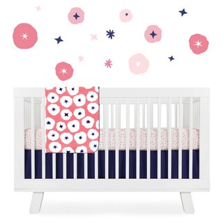 Babyletto In Bloom 4-piece Set Crib Sheet, Skirt, Stroller Blanket & Wall Decals