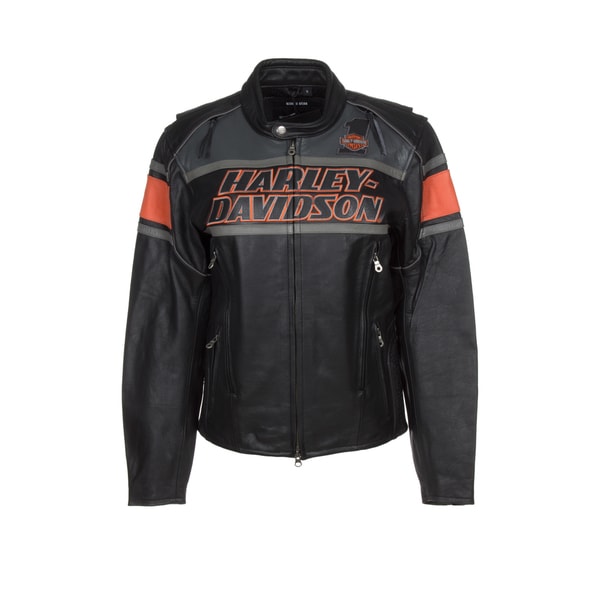 Harley-Davidson 98056-13VM Rumble Black Leather Jacket - 18687410 ...