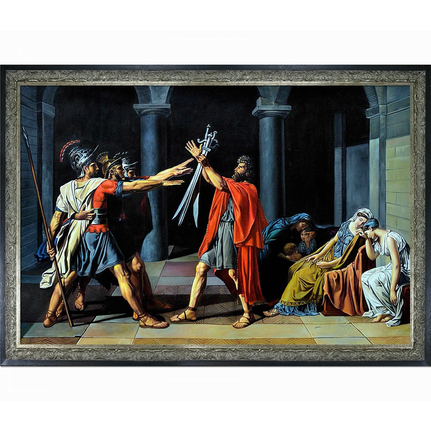 Jacques Louis David 'Oath of the Horatii, 1784-1785' Hand Painted