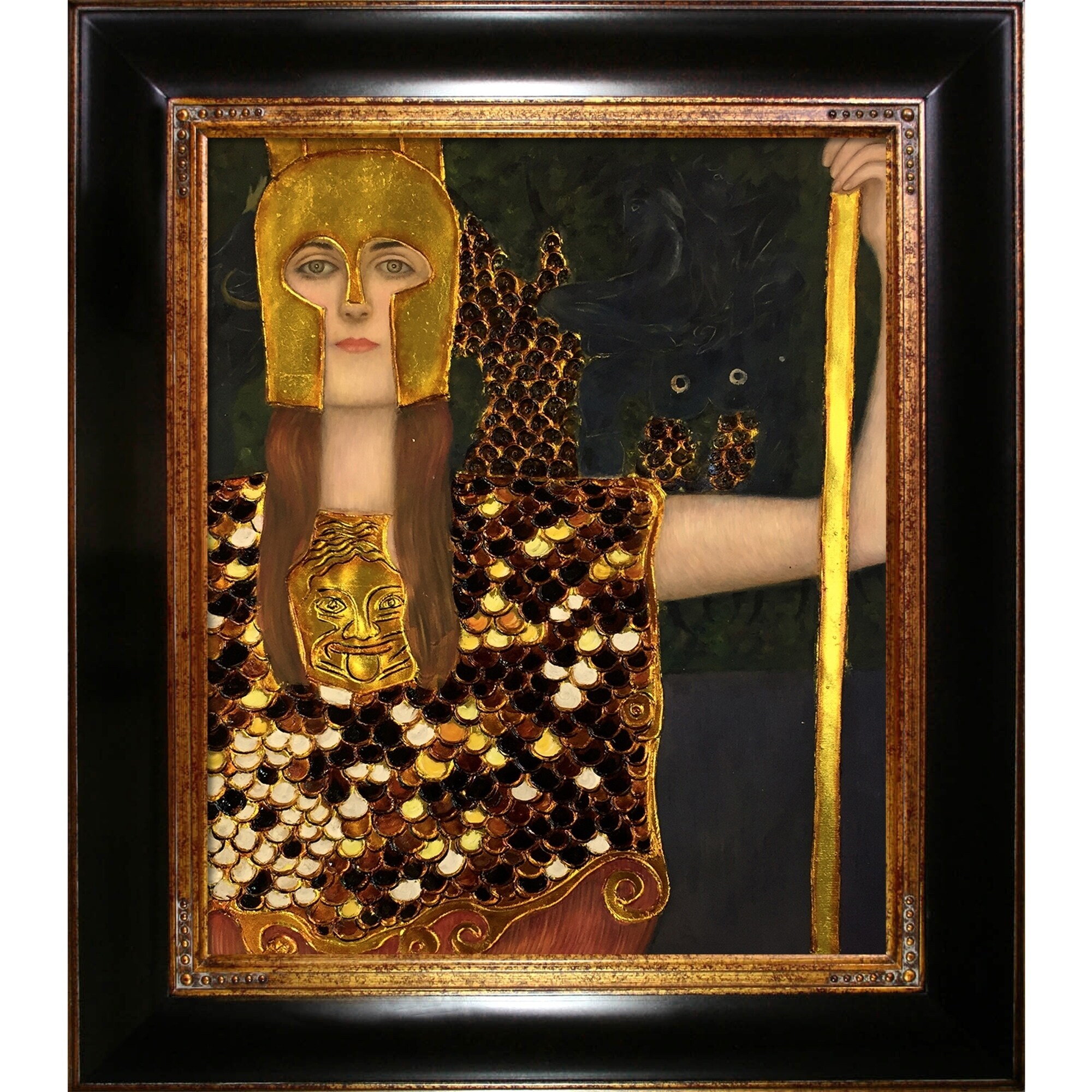 Gustav Klimt Pallas Athene Luxury Line Hand Painted Framed Canvas Art Overstock