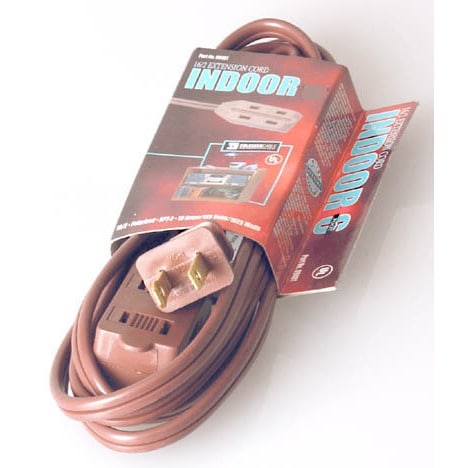 Coleman Cable 09404 15 16/2 Brown Indoor Cube Tap Extension Cord (Power cables)
