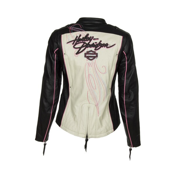 Harley-Davidson 97010-14VW Womens Pink Label Colorblock Leather Jacket ...