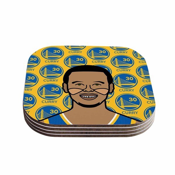 Shop Will Wild 'Steph Curry' Yellow Sports Coasters (Set ...
