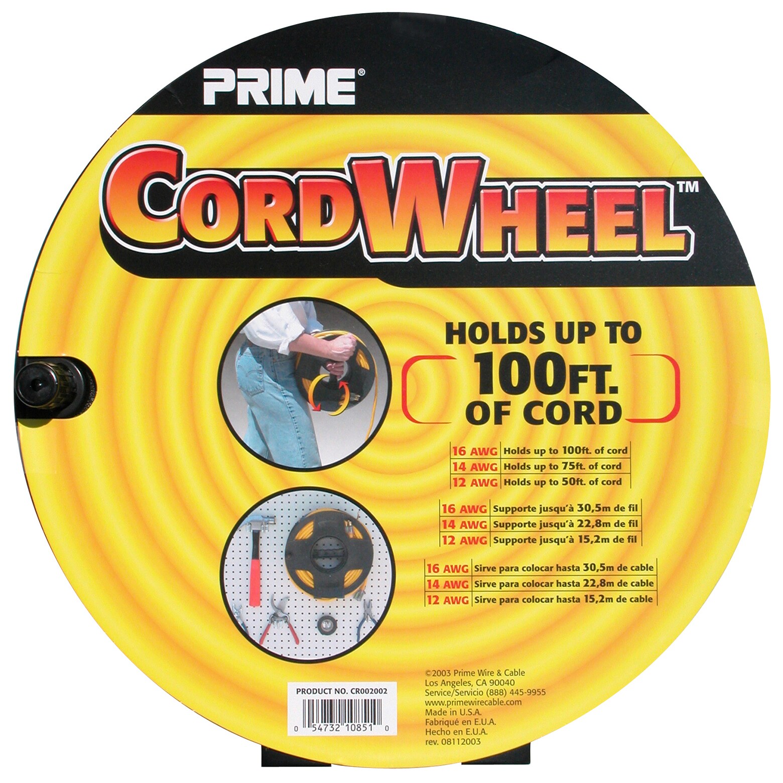 Prime Cr0002 4 25 X 11 00 X 11 00 Black Cord Storage Wheel Overstock