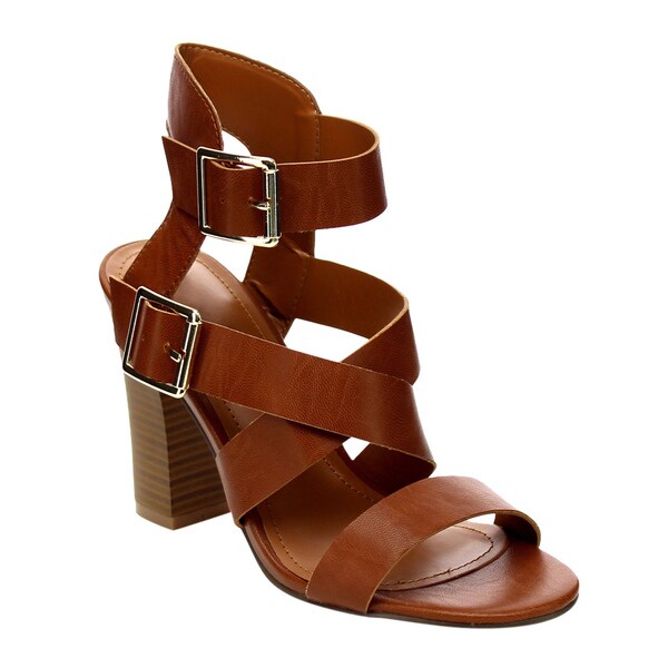 Beston Strappy Chunky Heel Sandals - 18688276 - Overstock.com Shopping ...