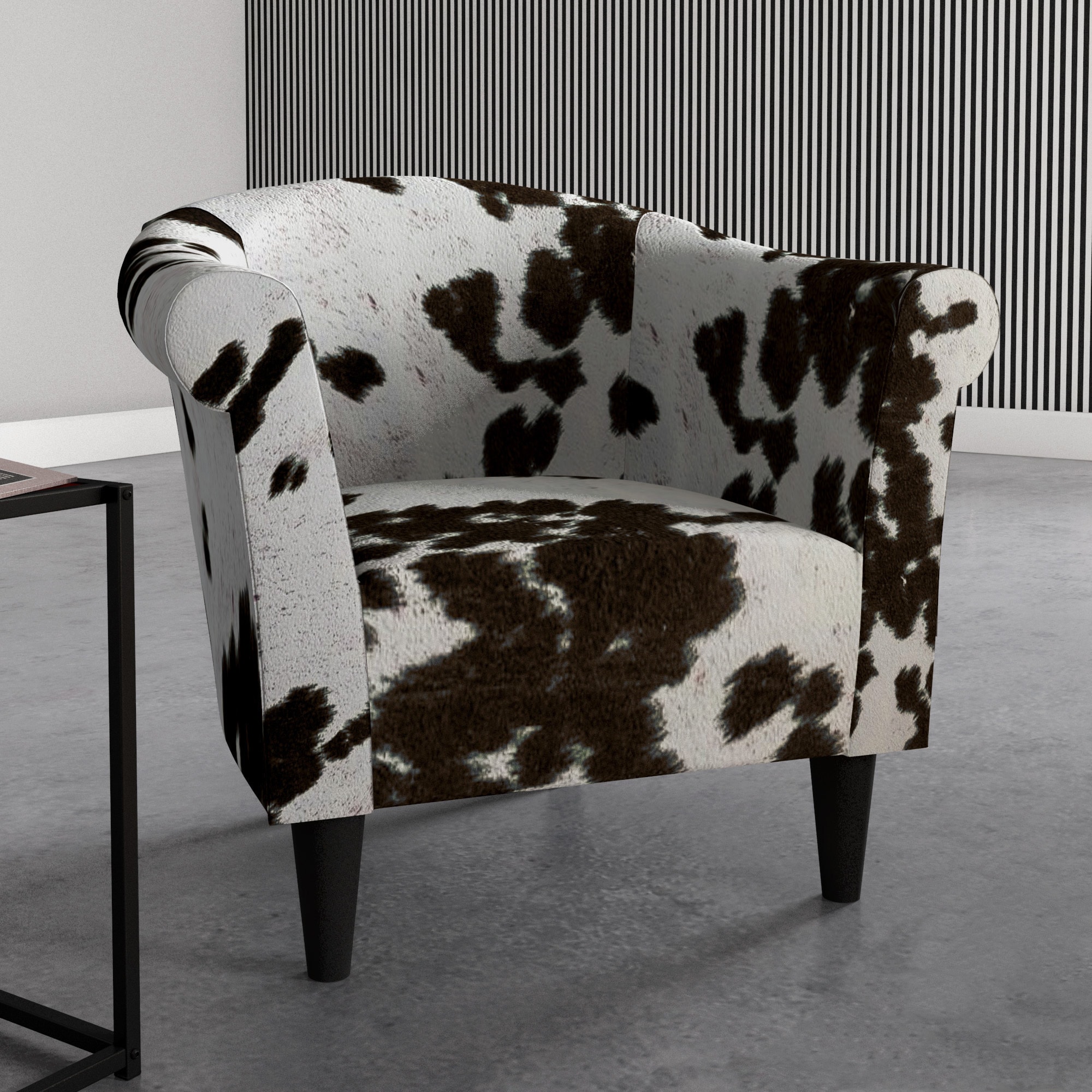 Beumont Cowhide Print Accent Chair Free Shipping On Orders Over 45   L18688454 