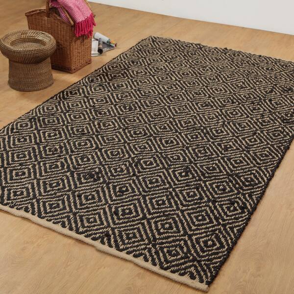 Riley Natural and Bleached Checkered Jute Rug