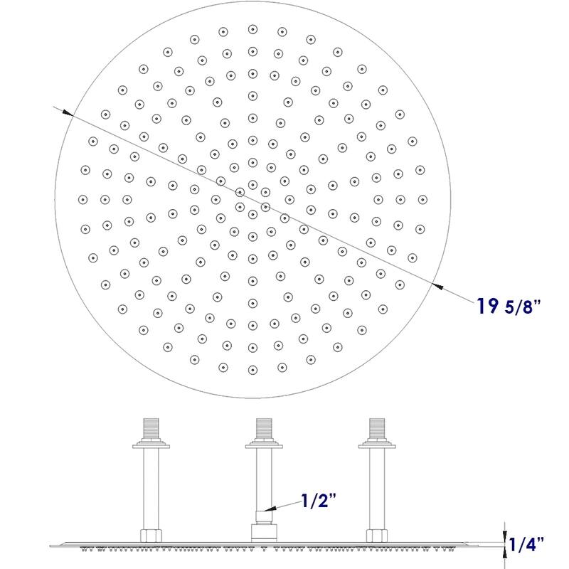 ALFI brand Brushed Solid Stainless Steel 20-inch Round Ultra Thin Rain Shower Head