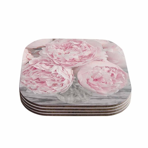 Suzanne Harford Pink Peony Flowers Floral Photography Coasters (Set