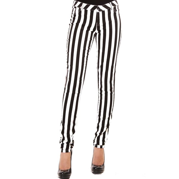 Shop Women's Black and White Stripe Pants - Free Shipping On Orders ...