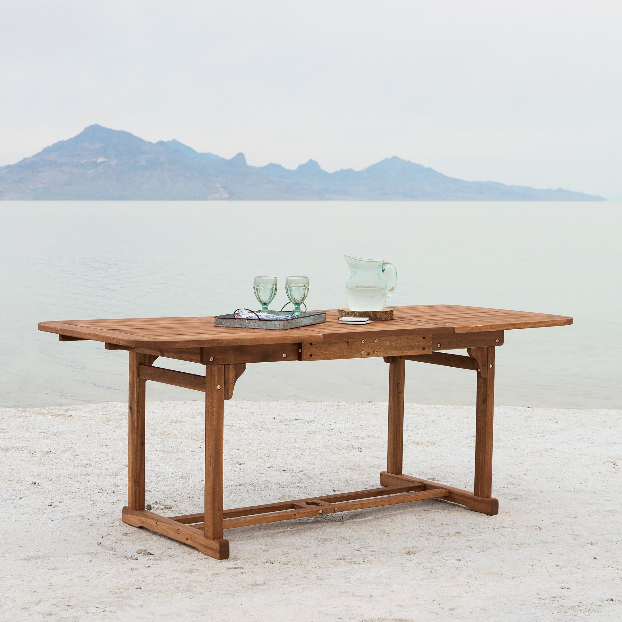 Shop Acacia Wood Outdoor Dining Table Brown Free Shipping On Orders