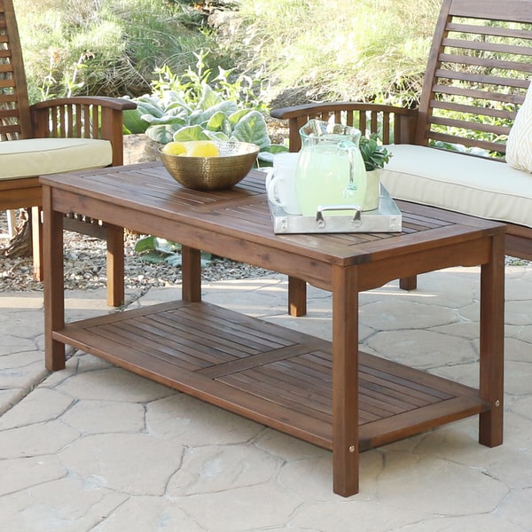 The Gray Barn Bluebird Acacia Wood Patio Coffee Table Dark Brown The Gray Barn Bluebird Acacia Wood Patio Coffee Table Dark Brown
