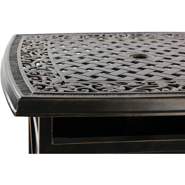 hanover traditions cast top umbrella side table