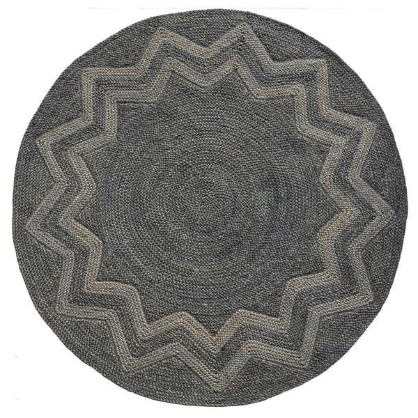 Venus Star Designer Round Hand woven Braided Jute Rug (6 x 6