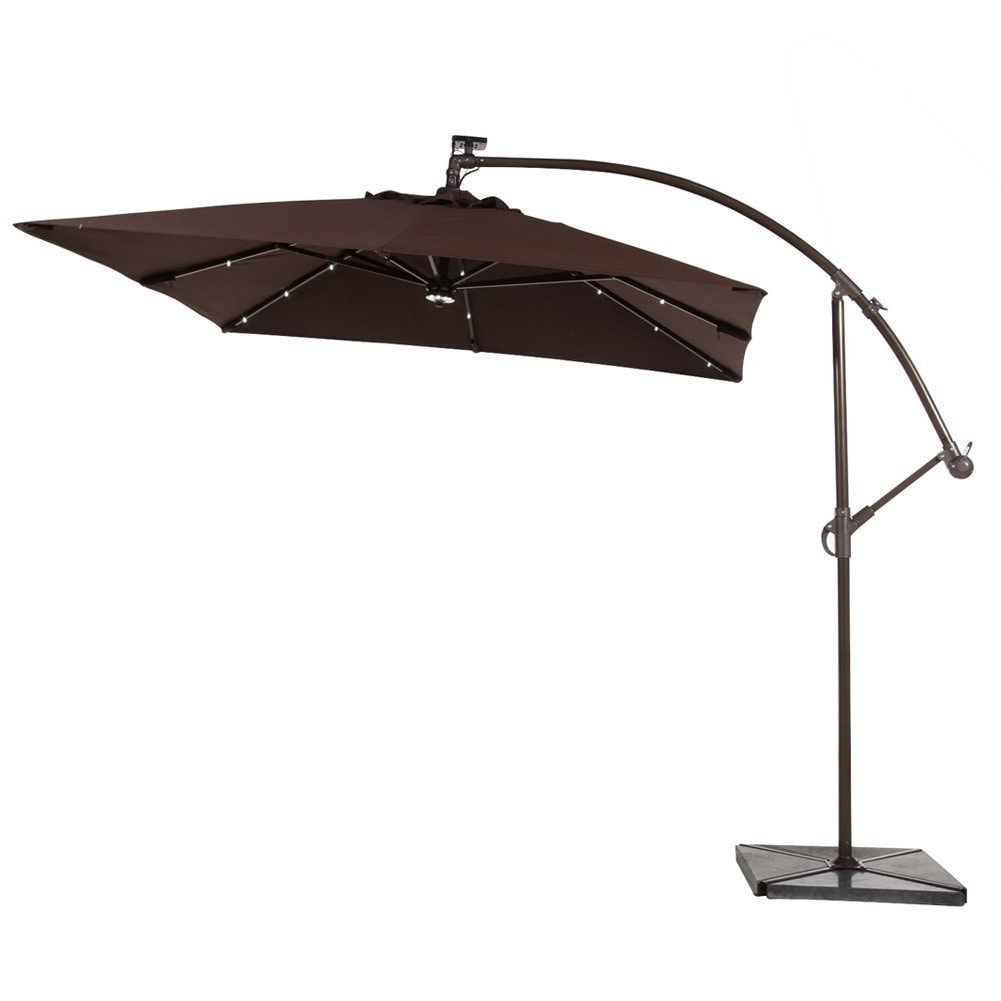 Shop Black Friday Deals On Abba Patio 8 Ft Solar Powered Led Cantilever Umbrella Without Stone Base Overstock 11778427