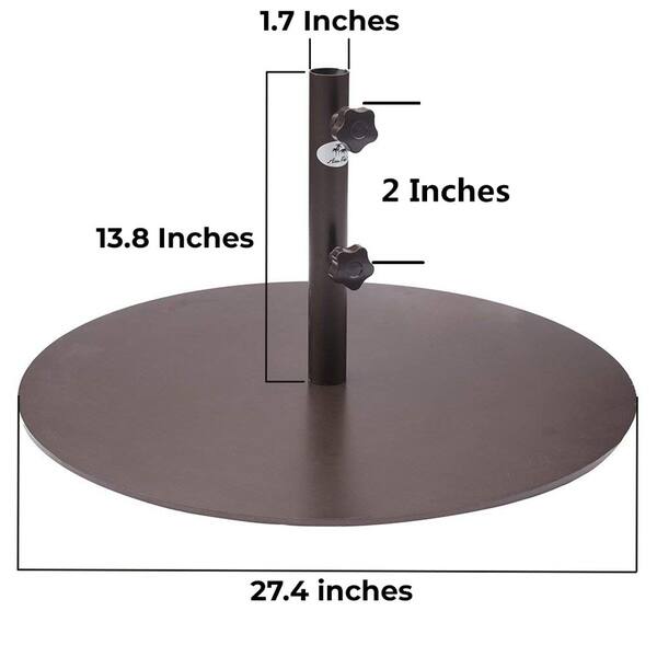 Shop Black Friday Deals On Abba Patio Brown Steel 28 Inch Round Market Umbrella Base Overstock 11778434