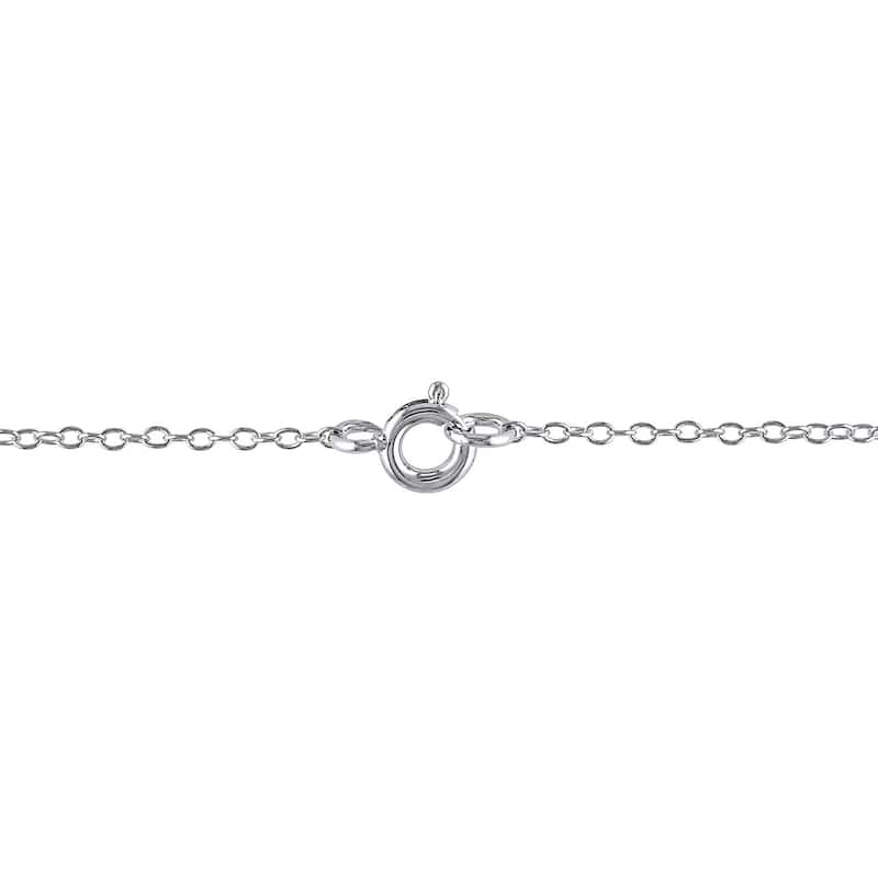 Miadora Sterling Silver Freshwater Cultured Pearl and 1/10ct TDW Diamond Earrings and Necklace - White