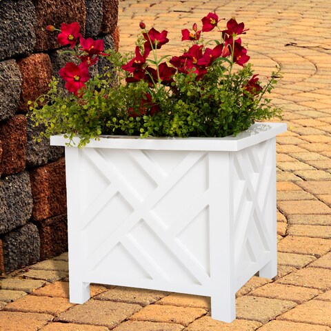 Pure Garden Box Planter - White - 14.75 x 14.75 x 13.75