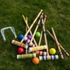 preview thumbnail 4 of 2, Hey! Play! Complete Croquet Set with Carrying Case - Multicolor - 3" Ball