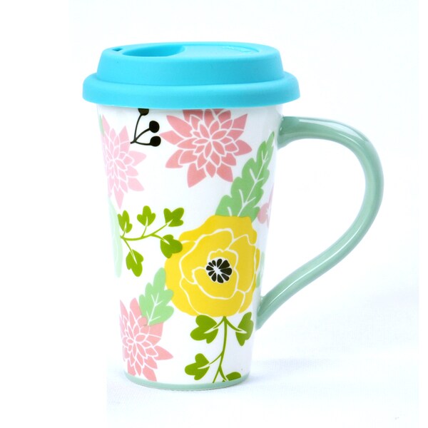 Shop Kityu Gift Floral Pattern Travel Mug With Silicone Lid - Free ...