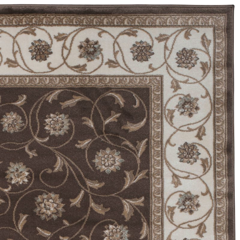 Admire Home Living Plaza Floral Scroll Area Rug