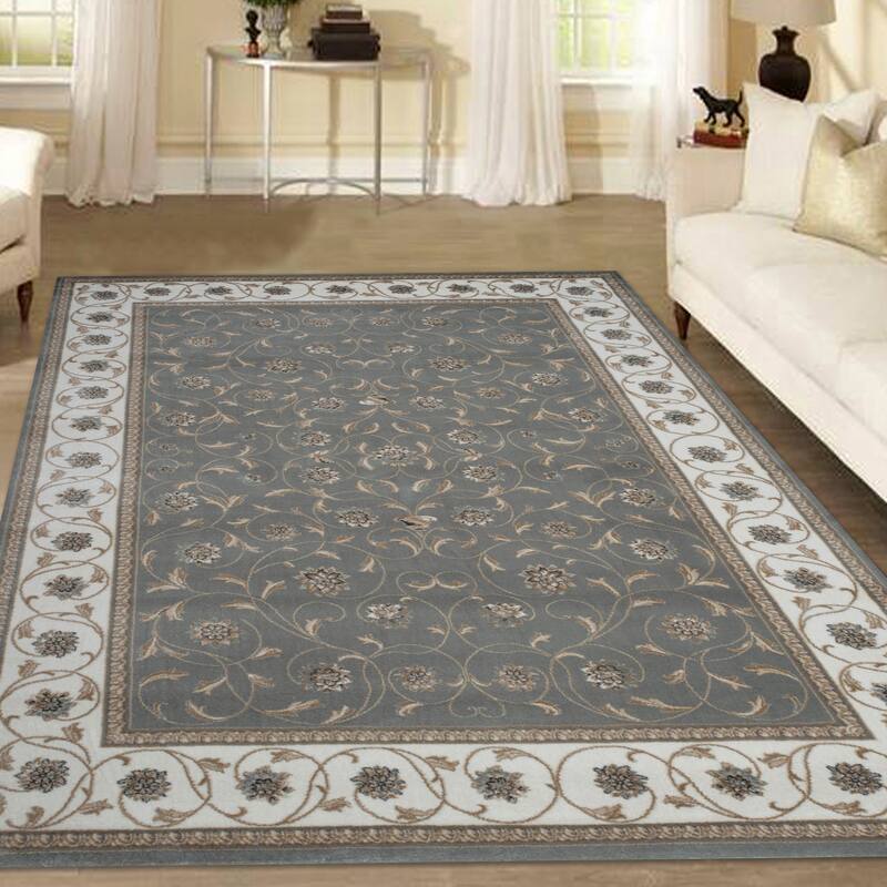 Admire Home Living Plaza Floral Scroll Area Rug