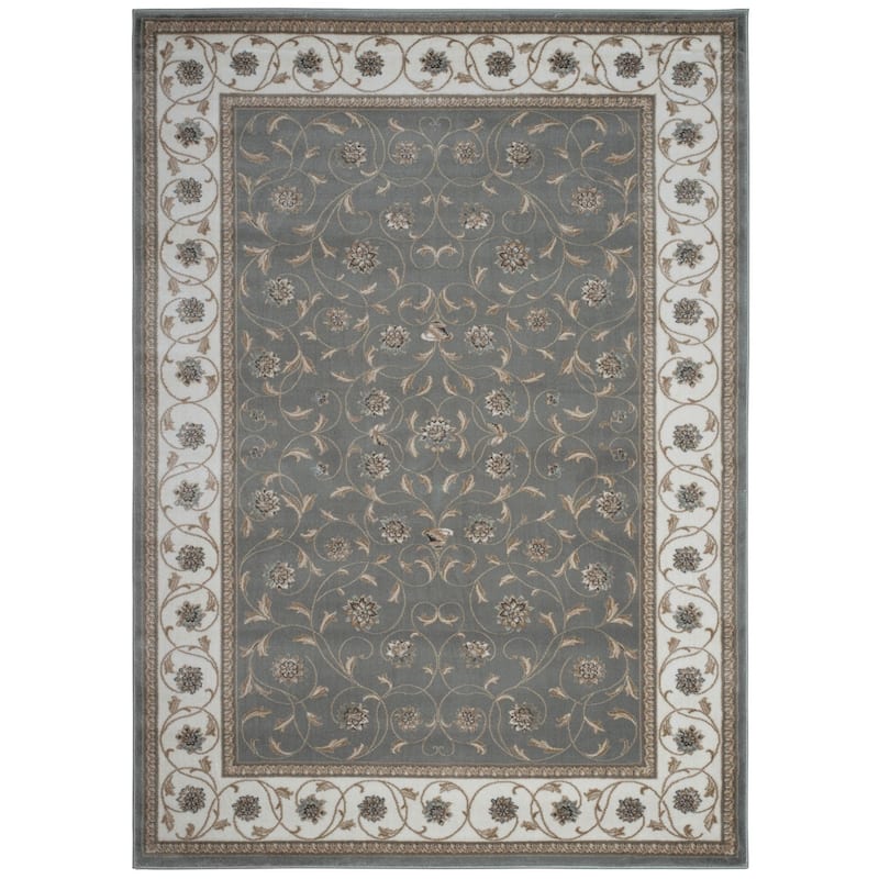 Admire Home Living Plaza Floral Scroll Area Rug - 5'3" x 7'3"/Surplus1 - Green