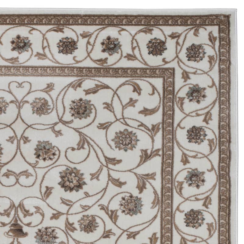 Admire Home Living Plaza Floral Scroll Area Rug