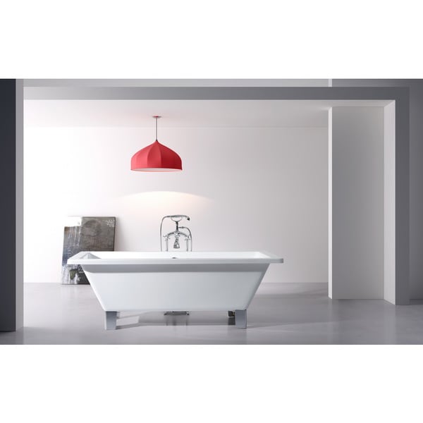 Square Tub modern freestanding 67-inch acrylic tub with square feet - free Square Tub modern freestanding 67-inch acrylic tub with square feet - free