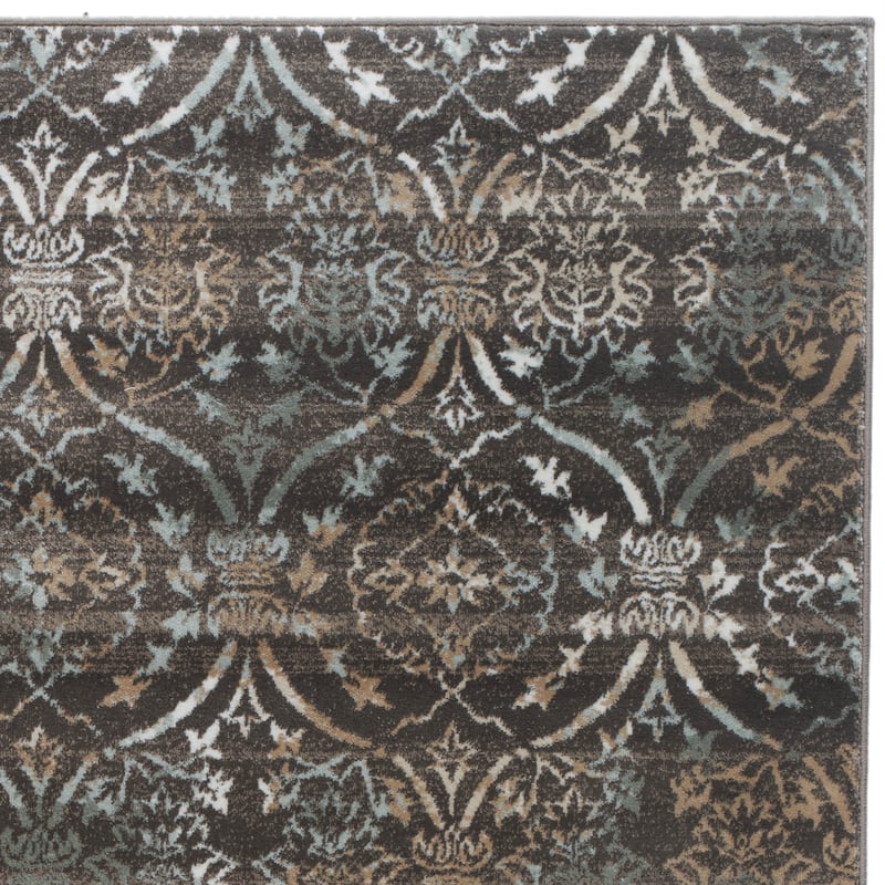 Admire Home Living Plaza Transitional Oriental Distressed Damask Pattern Area Rug