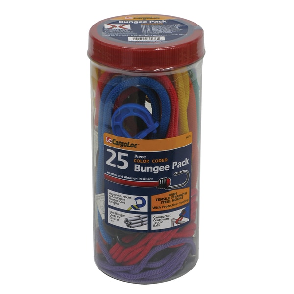 Allied International 84076 Color Coded Bungee Cords Assorted 25 Piece