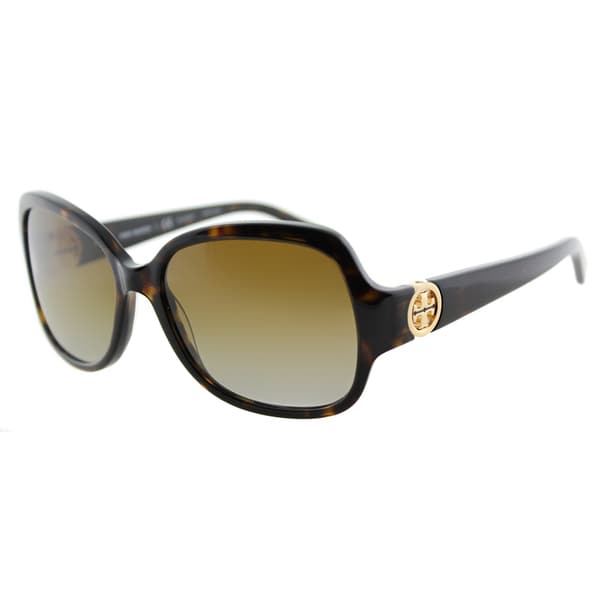 Tory Burch TY 7059 1378T5 Butterfly Dark Tortoise Plastic Square Brown Gradient Lens Sunglasses. Opens flyout.