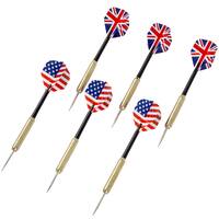 Double-Sided Flocked Dart Board Regulation Size Tournament Set 6-17 Gram Steel Tip Darts by Trademark Games