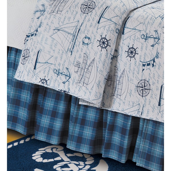 Fair Winds Plaid Cotton Bed Skirt