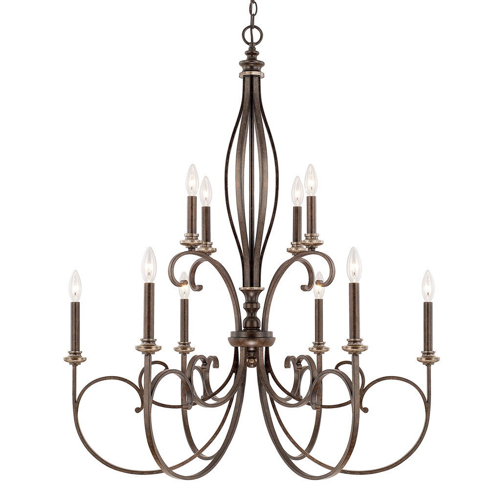 Kingsley 10-light Dark Spice Chandelier - Chandeliers For Bedrooms by Overstock.com