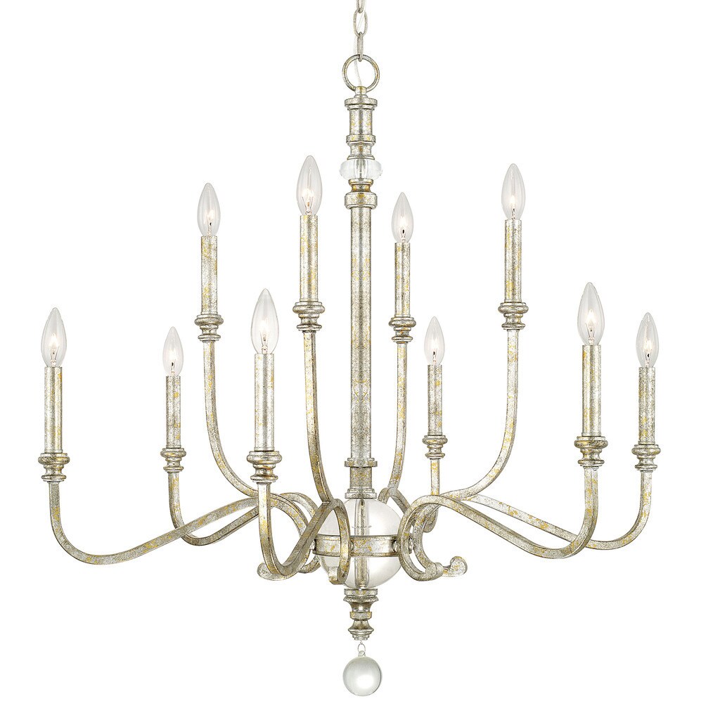 Charleston 10-light Silver and Gold Leaf Chandelier - Silver and Gold Leaf - Chandeliers For Bedrooms by Overstock.com