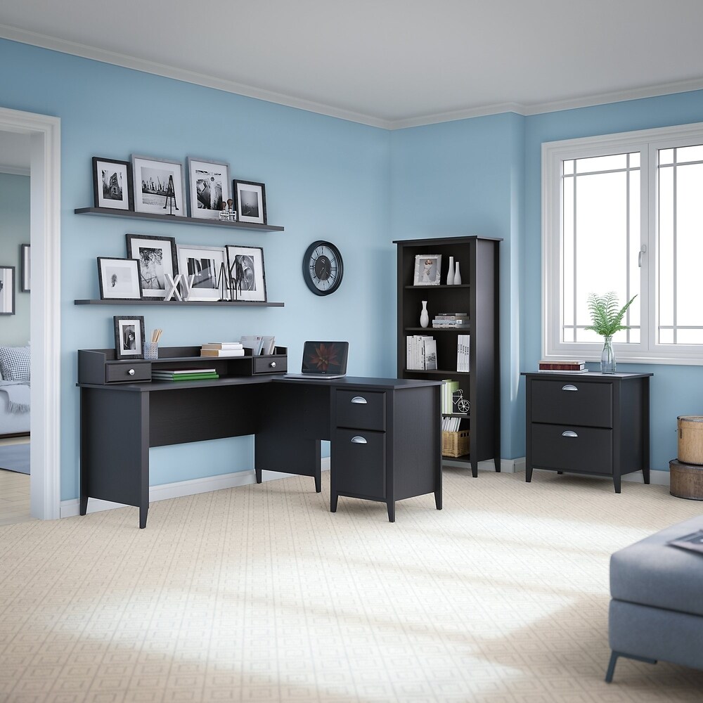 Kathy Ireland Home by Bush Furniture Connecticut L Desk Office Suite from  (Black)