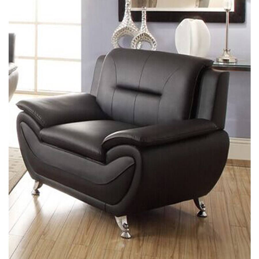 Alice Black Faux Leather Modern Living Room Chair