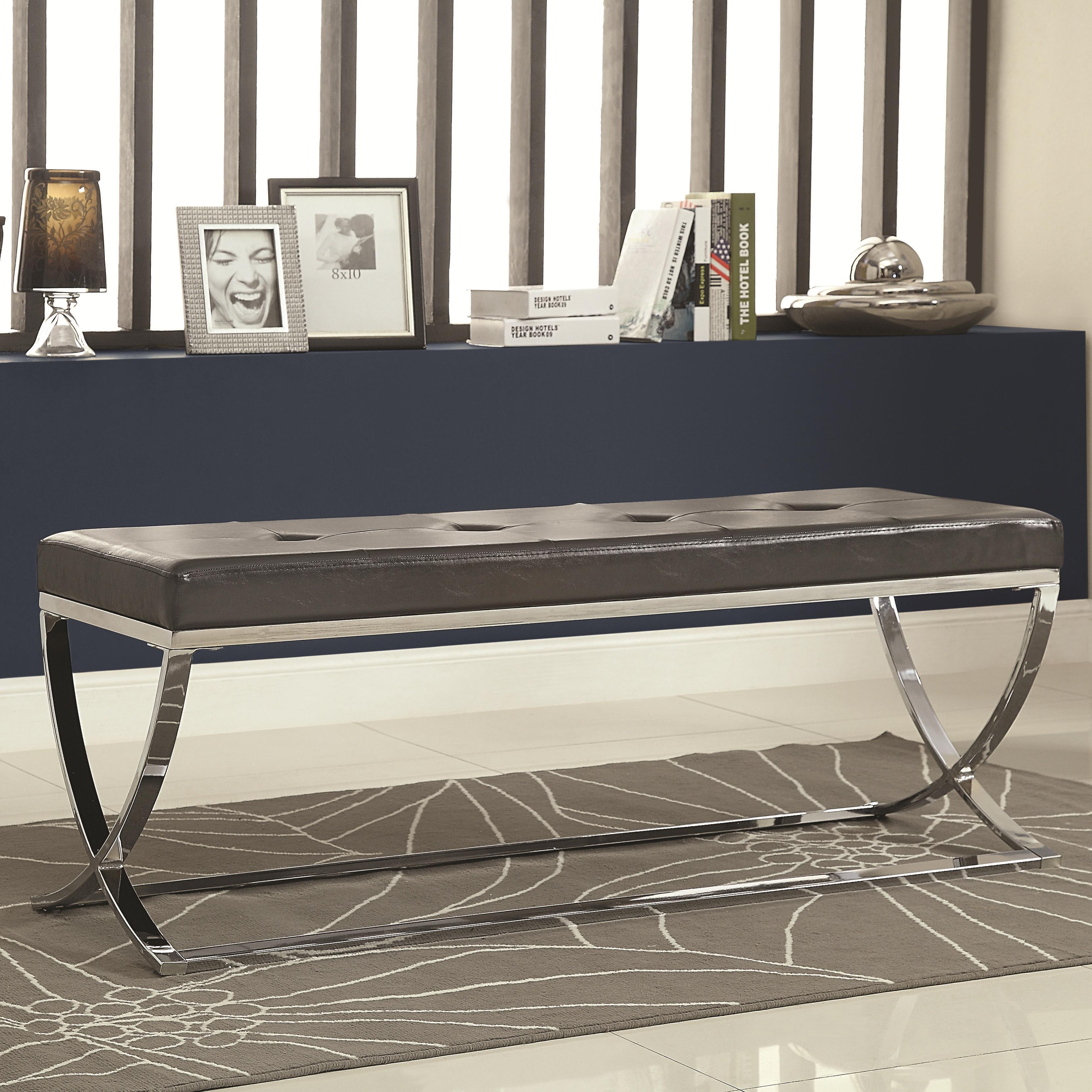 Shop Silver Lake Black White Leatherette 48 Inch Storage Bench