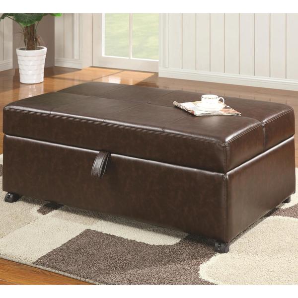 Coulson Brown Bonded Leather Sleeper And Ottoman On Coulson Brown Bonded Leather Sleeper And Ottoman