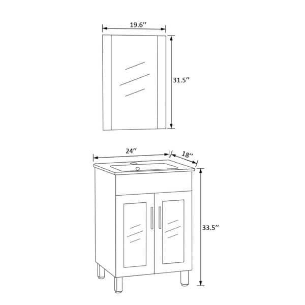 Shop Belvedere 24 Inch Modern White Bathroom Vanity With Ceramic