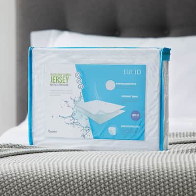 Rayon from Bamboo Jersey Waterproof Fitted Mattress Protector by Lucid Comfort Collection