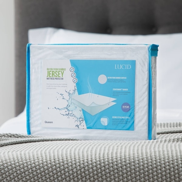 lucid rayon from bamboo jersey waterproof mattress protector