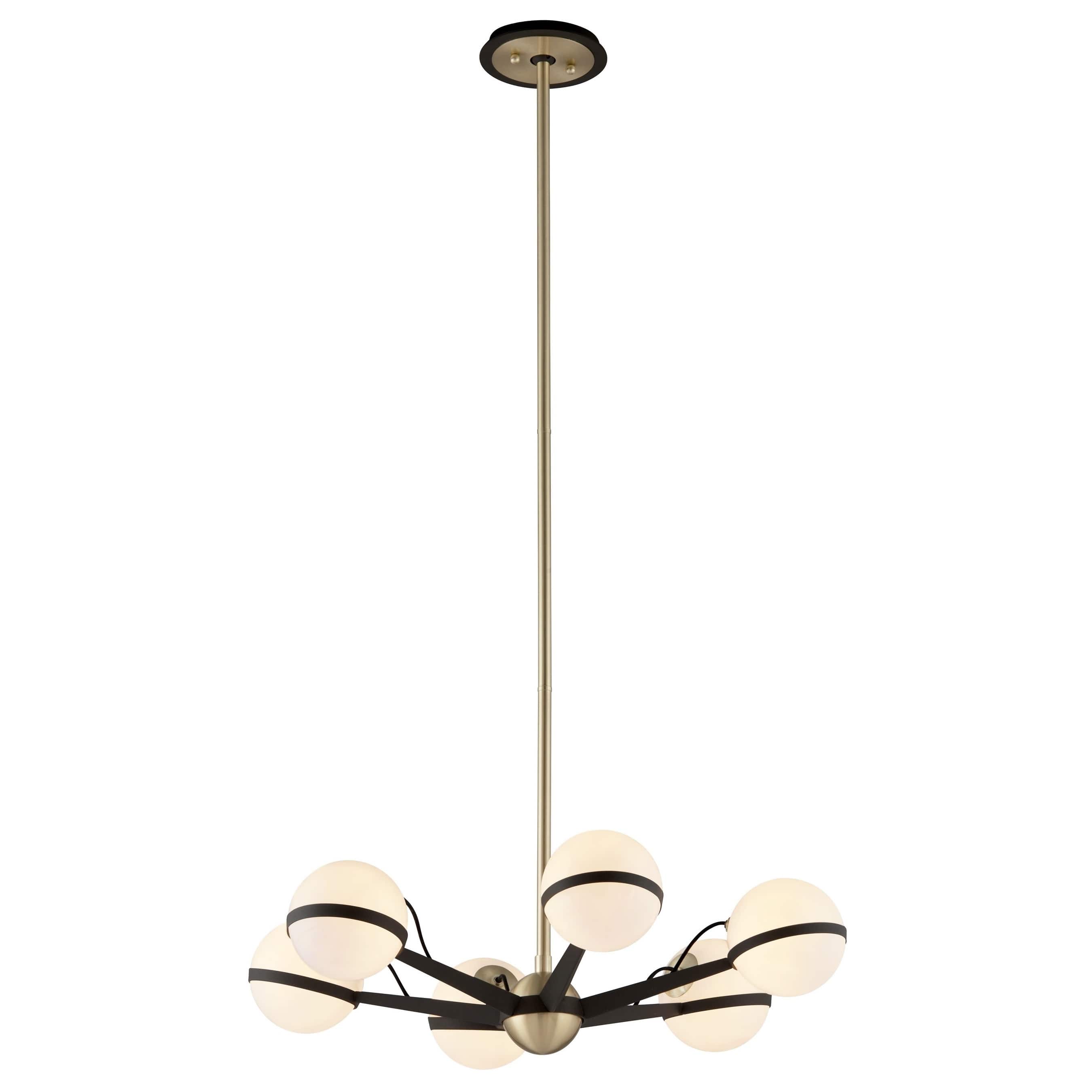 Ace 6-light Bronze/ Brass Chandelier (Textured Bronze, Brushed Brass, Gloss Opal) - Chandeliers For Bedrooms by Overstock.com