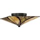 preview thumbnail 2 of 3, Quoizel Asheville Steel Tiffany-style Medium Floating Flush Mount Fixture