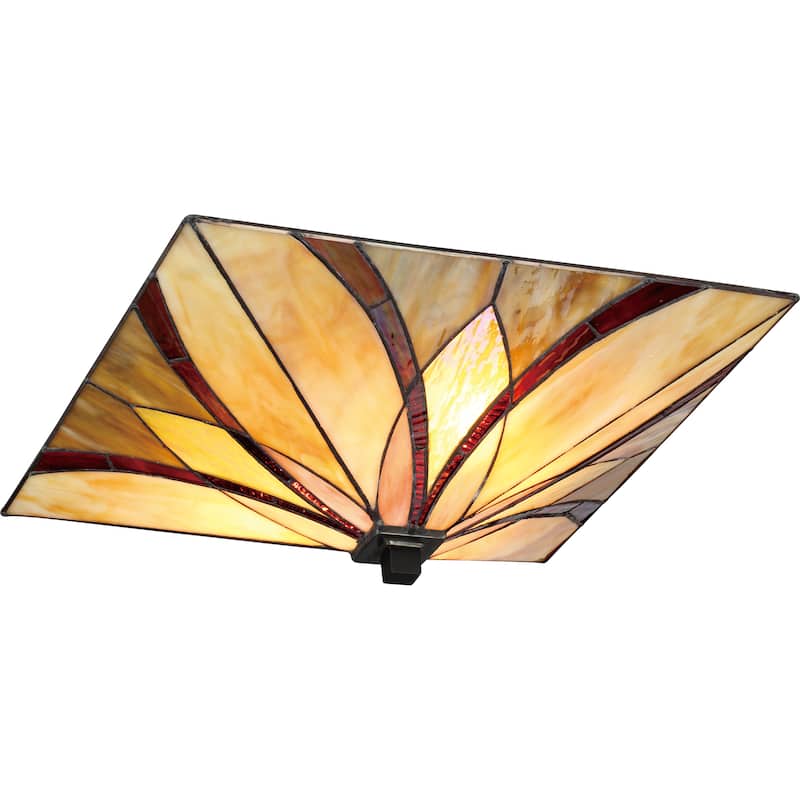 Quoizel Asheville Steel Tiffany-style Medium Floating Flush Mount Fixture