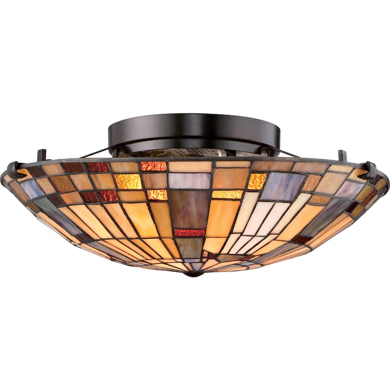Quoizel Inglenook Tiffany-style Medium Floating Flush-mount Light Fixture