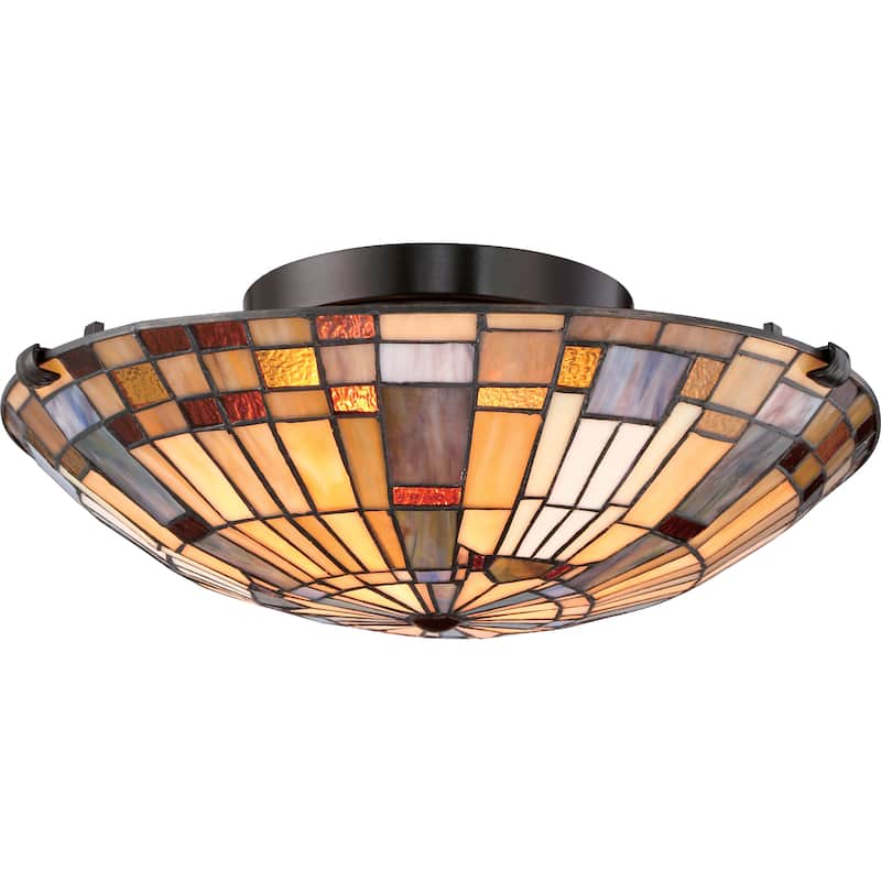 Quoizel Inglenook Tiffany-style Medium Floating Flush-mount Light Fixture