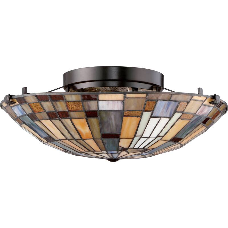 Quoizel Inglenook Tiffany-style Medium Floating Flush-mount Light Fixture
