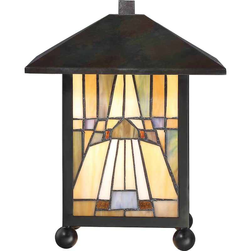 Copper Grove Pukotala Tiffany-style Rectangular Desk Lamp